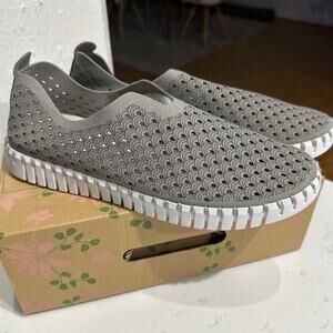 Ilse Jacobsen Women's Tulip 139 Lightweight Slip-On Grey Shoe, US 10.5 EU 41,NIB